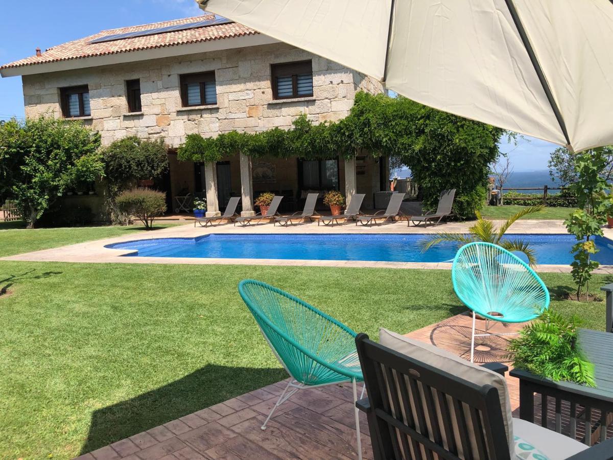 Casa Da Lomba Piscina Y Vistas Al Mar En Baiona Villa Exterior photo